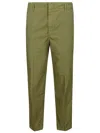 Dondup Poplin Straight-leg Trousers In Green