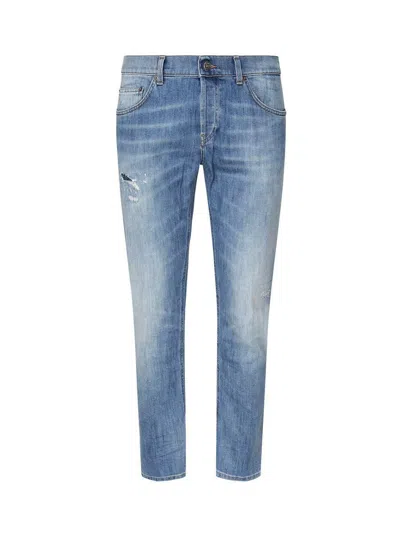 Dondup Slim Fit Jeans Distressed Detailing In Blue