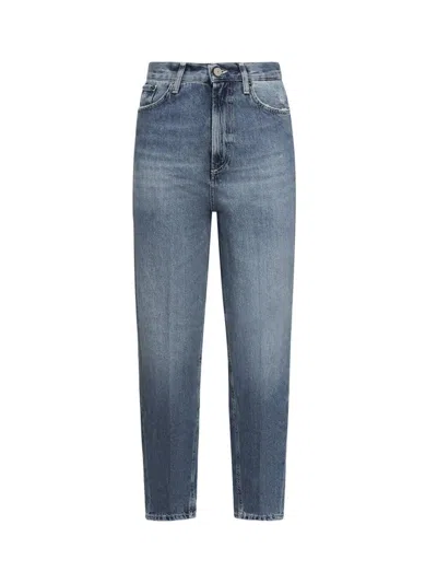 Dondup High Waist Italian Jeans In Brown