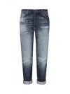 Dondup Regular Fit Jeans With Rolled Cuffs In Blue