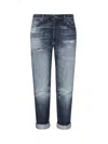 Dondup Regular Fit Jeans With Rolled Cuffs In Blue