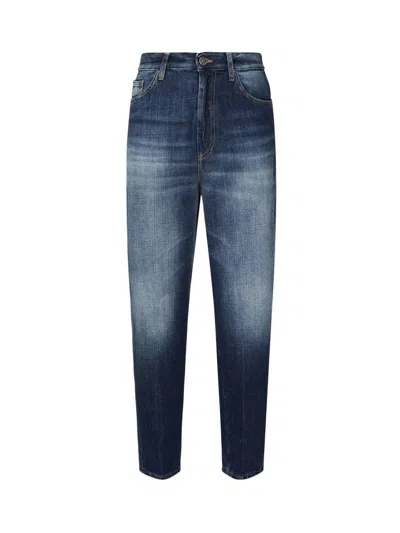Dondup Loose Fit High Waist Jeans In Blue