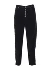 Dondup Loose Fit Velvet Trousers With Button Detailing