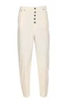 Dondup Loose Fit Velvet Effect Trousers With Pockets In Neutral