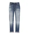 Dondup Regular Fit Jeans With Rolled Cuffs In Blue