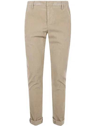 Dondup Gaubert Trousers Cotton Corduroy In Neutral