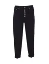 Dondup Loose Fit Velvet Trousers With Button Detailing In Black
