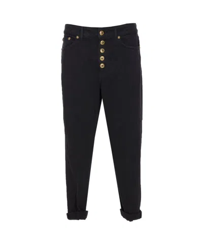 Dondup Trousers Tailored Rolled Cuffs In Black