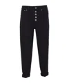 Dondup Button-fastening Logo-patch Jeans In Black