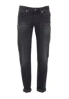 Dondup Straight Leg Jeans Featuring Five Pockets In Black
