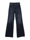Dondup Wide-leg Indigo Wash Jeans In Black