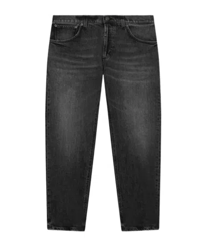 Dondup Vintage Black Wash Carrot Fit Jeans In Animal Print