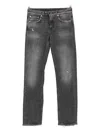 Dondup Straight-leg Black Jeans With Subtle Distressing In Gray