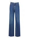 Dondup Flared Trousers With Pockets And Belt Loops In Blue
