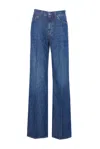 Dondup Flared Trousers With Pockets And Belt Loops In Blue