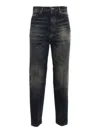 Dondup Embossed Patch Denim Jeans In Blue