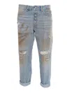 Dondup Vintage-inspired Denim Trousers In Blue