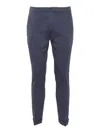Dondup Straight Leg Trousers With Back And Side Pockets In Blue