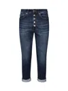 Dondup Bleach-effect High-waisted Jeans In Blue