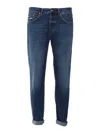 Dondup Trousers With Belt Loops And Contrast Stitching In Blue