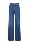 Dondup Flared Trousers With Pockets And Belt Loops In Blue