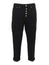 Dondup Tapered Leg Pants With Five-button Closure In Blue