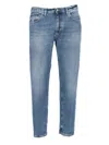 Dondup George Stonewashed Cotton Blend Pants In Blue