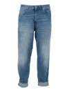 Dondup Denim Trousers With Belt Loops In Blue