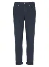 Dondup Straight Cut Denim Trousers With Rolled Cuffs In Blue