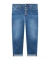 Dondup Tailored Straight Leg Trousers In Cotton-elastane Blend In Blue
