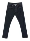 Dondup Straight-leg Dark Indigo Jeans With Contrast Stitching In Blue