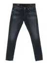 Dondup Brighton Straight Cut Denim Trousers In Blue