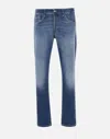 Dondup Skinny Fit Trousers Rolled Cuffs In Blue