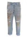 Dondup Vintage-inspired Denim Trousers In Blue