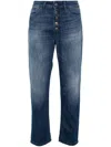 Dondup Cropped Denim Trousers In Blue