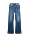 Dondup High-waisted Medium Blue Straight-leg Mabel Jeans In Blue