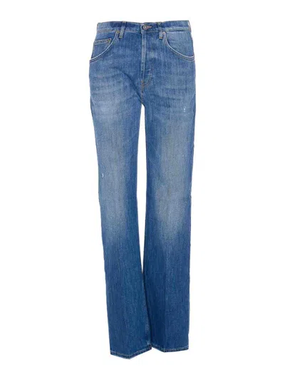 Dondup Jacklin Wide Leg Jeans In Blue