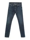 Dondup Slim Fit Tailored Trousers With Flat Front And Side Pockets In Blue
