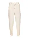 Dondup Loose Fit Velvet Effect Trousers With Pockets In White