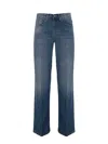 Dondup Francine Wide Leg Jeans In Denim In Dark Wash