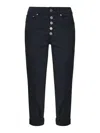 Dondup Logo-patch Cropped Straight-leg Jeans In Black