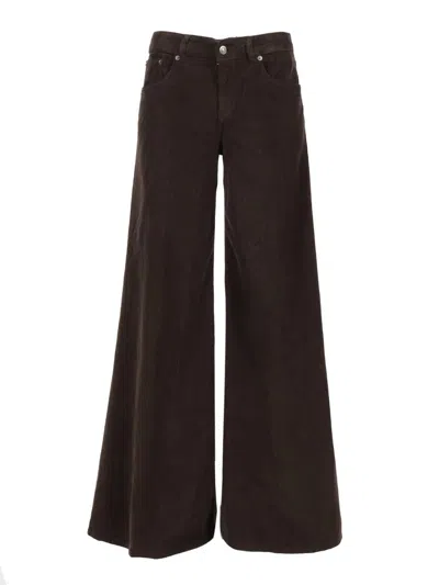 Dondup Denim Trousers With Belt Loops In Black