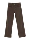 Dondup High-rise Wide-leg Jeans With Button Fly Closure In Brown