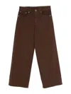 Dondup Wide-leg Brown Jeans With High Waist In Brown