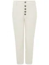 Dondup Striped Pattern Cropped Trousers With Button Detailing In Neutral
