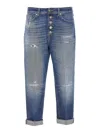Dondup Koons Destroyed Effect Jeans In Dark Wash