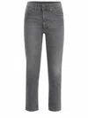 Dondup Straight Leg Jeans In Denim Grigio
