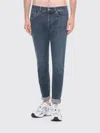Dondup Slim Fit Tailored Trousers With Flat Front And Side Pockets In Blue