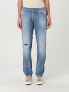Dondup George Distressed Five-pocket Belted Trousers In Denim