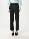 Dondup Single-breasted Buttoned Pleated Denim Trousers In Black